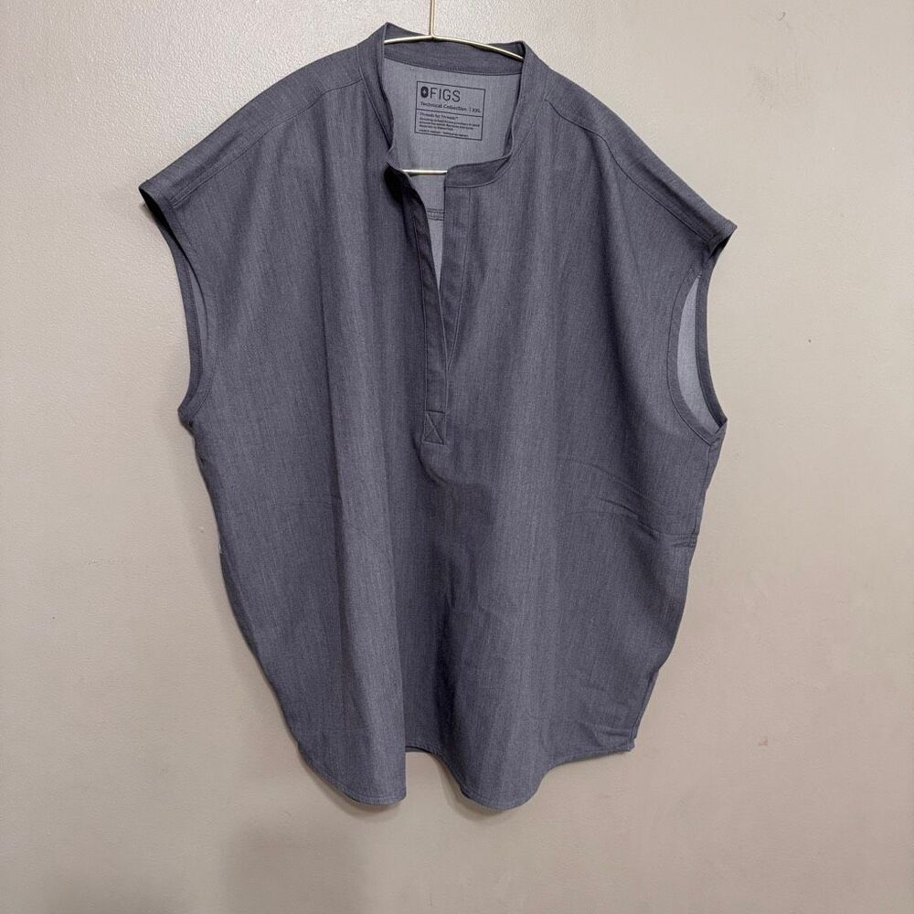 Figs Gray Rafaela Mandarin Collar Scrub Top Size: XXL NWT